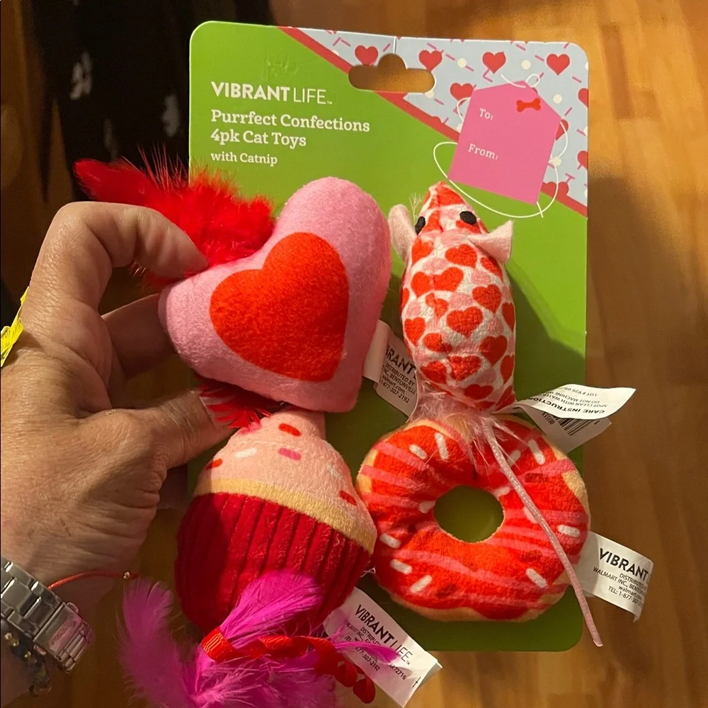 Vibrant Red and Pink Heart Cupcake Toy Set